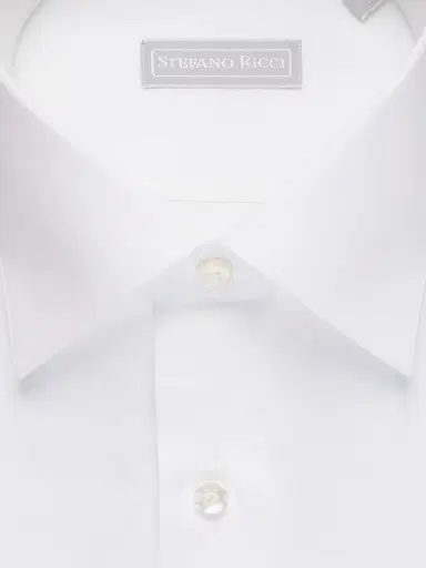 Stefano Ricci Men's Handmade Linen and Silk Blend Dress Shirt - White | Thumbnail 2