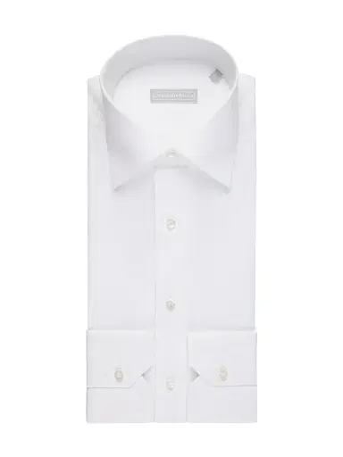 Stefano Ricci Men's Handmade Linen and Silk Blend Dress Shirt - White | Thumbnail 1