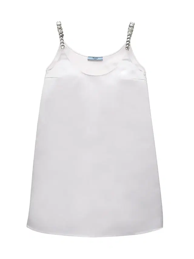 Women's Embroidered Double Satin Mini-Dress - White