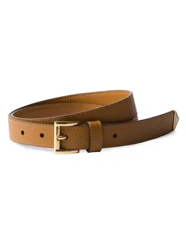 Prada Women's Saffiano Leather Belt - Brown - Size 38 | Thumbnail 1 Prada Women's Saffiano Leather Belt - Brown - Size 38 | Thumbnail 1