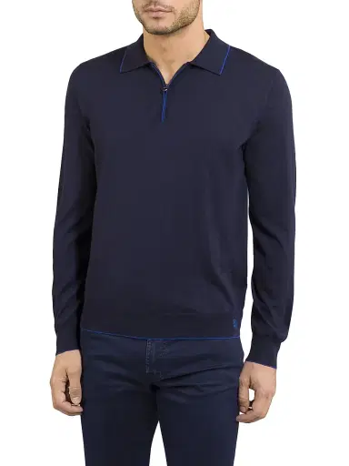 Stefano Ricci Men's Zip Polo Shirt | Thumbnail 2 Stefano Ricci Men's Zip Polo Shirt | Thumbnail 2