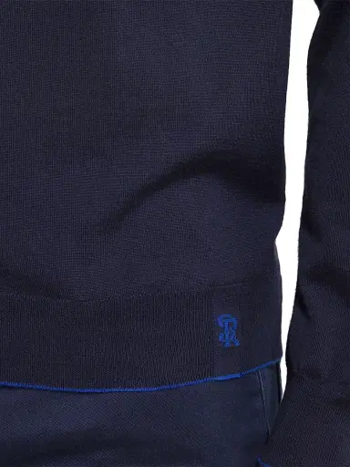 Stefano Ricci Men's Zip Polo Shirt - Navy - Size 38 | Thumbnail 4 Stefano Ricci Men's Zip Polo Shirt - Navy - Size 38 | Thumbnail 4