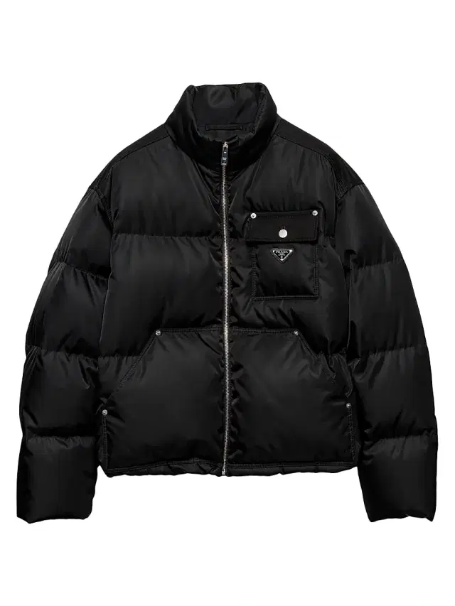 Men's Cropped Re-Nylon Down Jacket - Black