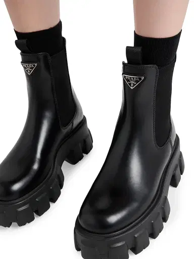 Prada Women's Monolith Brushed Leather Chelsea Boots - Black - Size 10.5 | Thumbnail 3 Prada Women's Monolith Brushed Leather Chelsea Boots - Black - Size 10.5 | Thumbnail 3