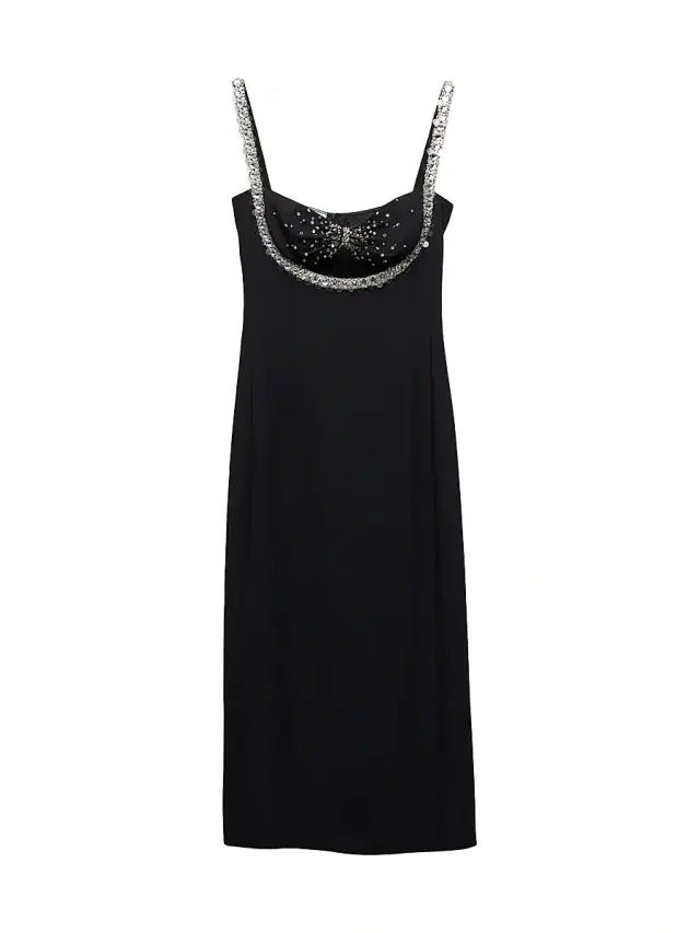 Women's Embroidered Sablé Dress - Black