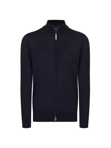 Stefano Ricci Men's Cashmere And Silk Knit Blouson Sweater - Dark Blue - Size 56 | Thumbnail 1