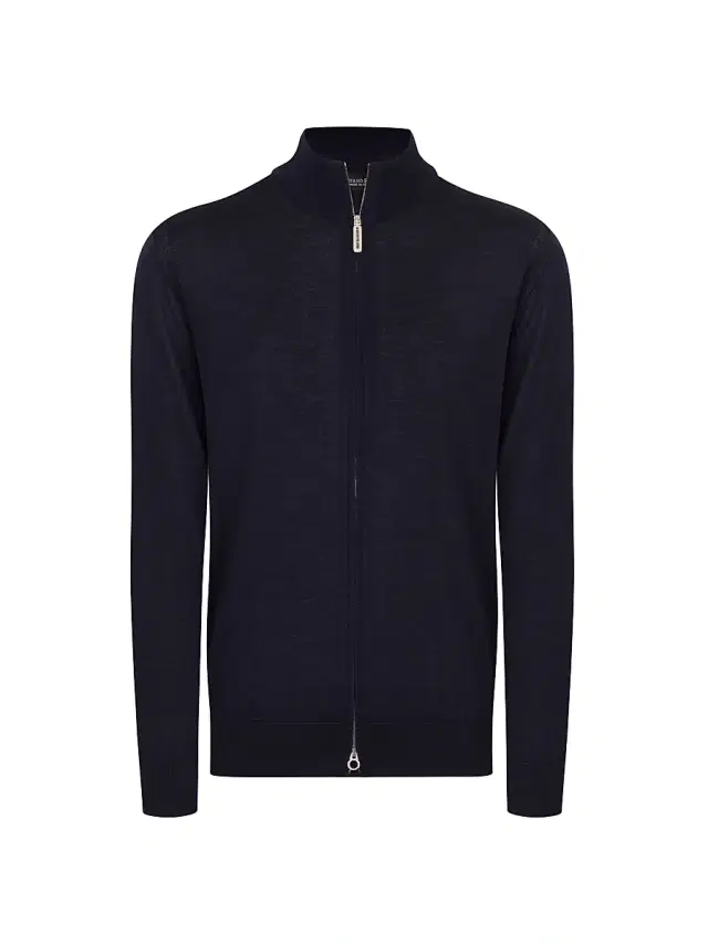 Stefano Ricci Men's Cashmere And Silk Knit Blouson Sweater - Dark Blue