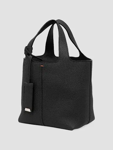 Santoni Women's Mini Chapelier Leather Tote Bag - Black | Thumbnail 2 Santoni Women's Mini Chapelier Leather Tote Bag - Black | Thumbnail 2
