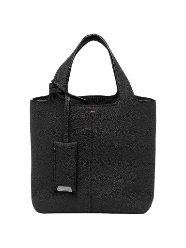 Santoni Women's Mini Chapelier Leather Tote Bag - Black | Thumbnail 1 Santoni Women's Mini Chapelier Leather Tote Bag - Black | Thumbnail 1