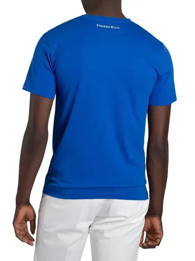 Stefano Ricci Men's Crewneck T-Shirt - Bright Blue - Size XXL | Thumbnail 3