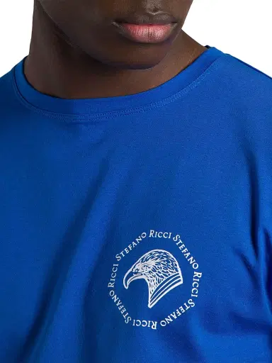 Stefano Ricci Men's Crewneck T-Shirt - Bright Blue - Size XXL | Thumbnail 4