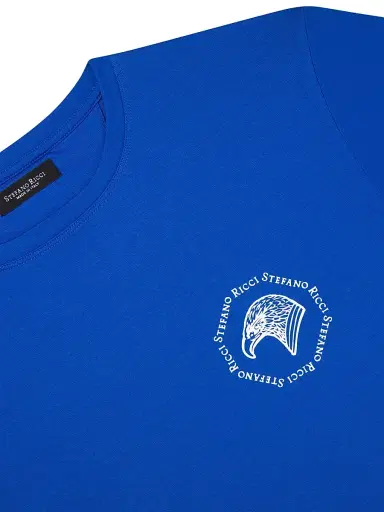 Stefano Ricci Men's Crewneck T-Shirt - Bright Blue - Size XXL | Thumbnail 5