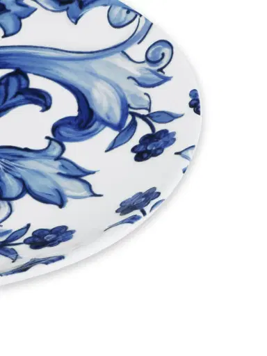 Dolce & Gabbana Blue Mediterraneo Fiore Foglie 2-Piece Dessert Plate Set | Thumbnail 4