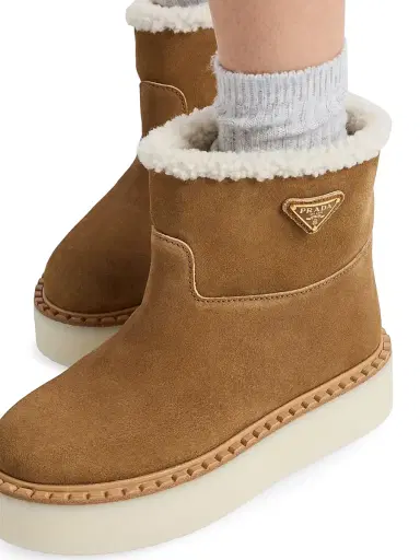 Prada Women's Suede Booties - Brown - Size 8.5 | Thumbnail 2 Prada Women's Suede Booties - Brown - Size 8.5 | Thumbnail 2
