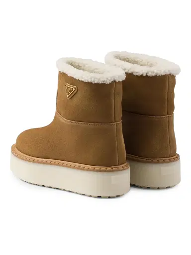 Prada Women's Suede Booties - Brown - Size 8.5 | Thumbnail 4 Prada Women's Suede Booties - Brown - Size 8.5 | Thumbnail 4