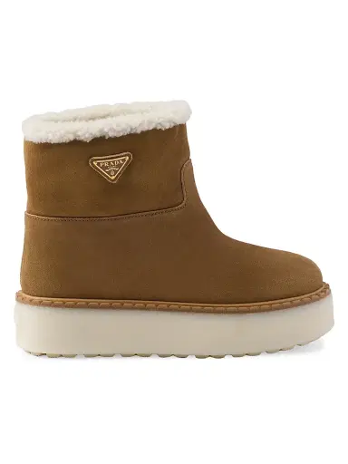 Prada Women's Suede Booties - Brown - Size 8.5 | Thumbnail 1 Prada Women's Suede Booties - Brown - Size 8.5 | Thumbnail 1