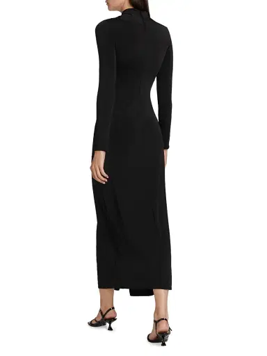 Giorgio Armani Women's Jersey Embellished Midi-Dress - Black - Size 8 | Thumbnail 5 Giorgio Armani Women's Jersey Embellished Midi-Dress - Black - Size 8 | Thumbnail 5