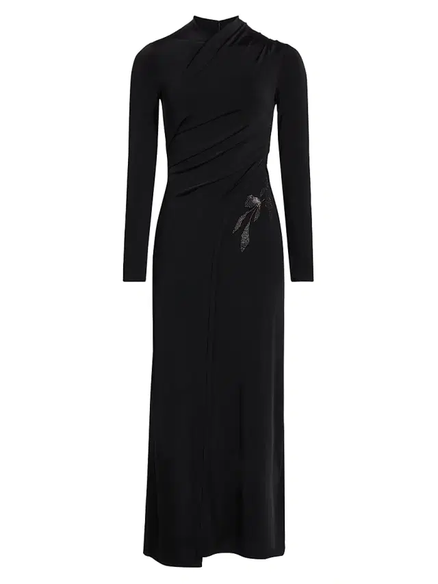 Giorgio Armani Women's Jersey Embellished Midi-Dress - Black