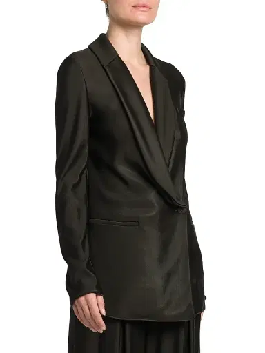 Giorgio Armani Women's Jersey Draped Blazer - Coffee | Thumbnail 4 Giorgio Armani Women's Jersey Draped Blazer - Coffee | Thumbnail 4