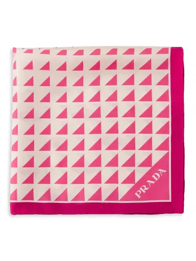 Prada Women's Printed Silk Twill 55CM Square Scarf | Thumbnail 2 Prada Women's Printed Silk Twill 55CM Square Scarf | Thumbnail 2