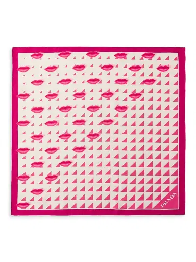 Prada Women's Printed Silk Twill 55CM Square Scarf | Thumbnail 1 Prada Women's Printed Silk Twill 55CM Square Scarf | Thumbnail 1