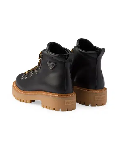 Prada Women's Leather Laced Booties - Black | Thumbnail 2 Prada Women's Leather Laced Booties - Black | Thumbnail 2