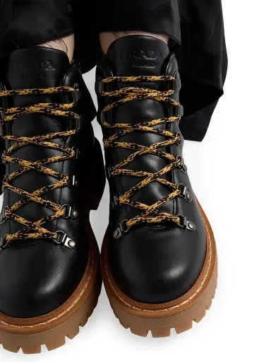 Prada Women's Leather Laced Booties - Black | Thumbnail 5 Prada Women's Leather Laced Booties - Black | Thumbnail 5