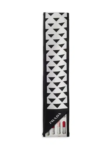 Prada Women's Skinny Printed Silk Twill Rectangular Scarf | Thumbnail 1 Prada Women's Skinny Printed Silk Twill Rectangular Scarf | Thumbnail 1