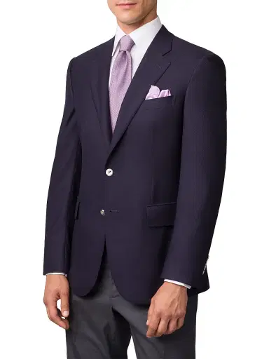 Stefano Ricci Men's Woven Jacket with 2 Buttons - Navy - Size 52 | Thumbnail 2