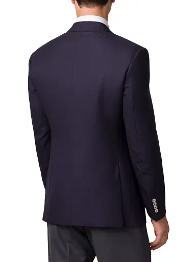 Stefano Ricci Men's Woven Jacket with 2 Buttons - Navy - Size 52 | Thumbnail 3