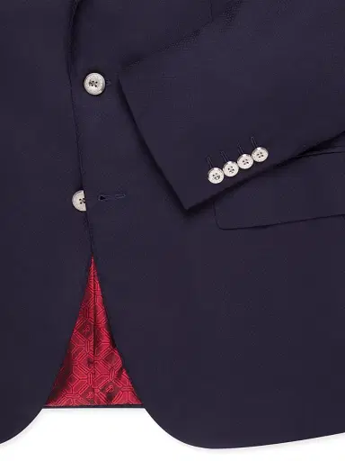 Stefano Ricci Men's Woven Jacket with 2 Buttons - Navy - Size 52 | Thumbnail 7