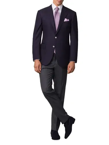Stefano Ricci Men's Woven Jacket with 2 Buttons - Navy - Size 52 | Thumbnail 8