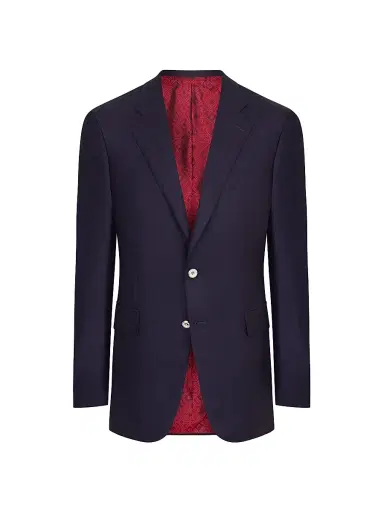 Stefano Ricci Men's Woven Jacket with 2 Buttons - Navy - Size 52 | Thumbnail 1