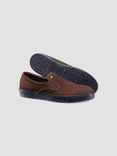 Stefano Ricci Men's Calfskin Leather Slip-On Sneakers - Brown - Size 7 | Thumbnail 3