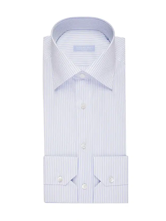 Men's Handmade Cotton Dress Shirt - Blue