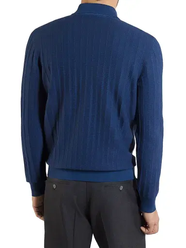 Stefano Ricci Men's Three-Button Polo Shirt - Navy - Size 46 | Thumbnail 3 Stefano Ricci Men's Three-Button Polo Shirt - Navy - Size 46 | Thumbnail 3
