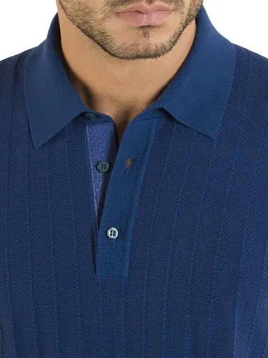 Stefano Ricci Men's Three-Button Polo Shirt - Navy - Size 46 | Thumbnail 5 Stefano Ricci Men's Three-Button Polo Shirt - Navy - Size 46 | Thumbnail 5