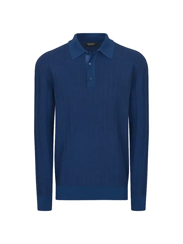 Men's Three-Button Polo Shirt - Navy