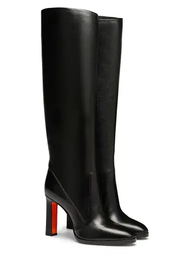 Santoni Women's 90MM Leather Zip Boots | Thumbnail 2 Santoni Women's 90MM Leather Zip Boots | Thumbnail 2
