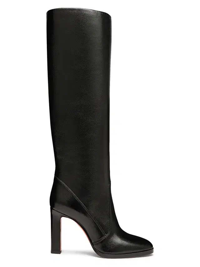 Santoni Women's 90MM Leather Zip Boots - Black