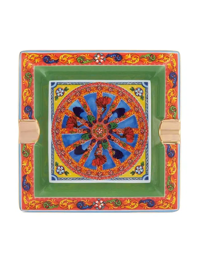 Dolce & Gabbana Carretto Small Square Ashtray - Green