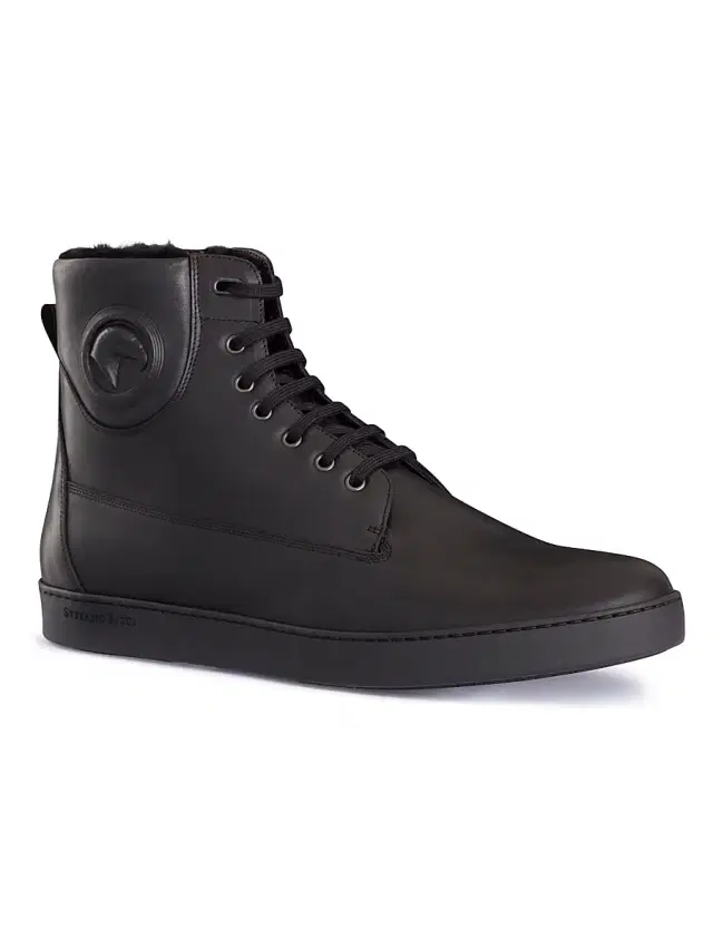 Stefano Ricci Men's Calfskin Leather Boots - Black