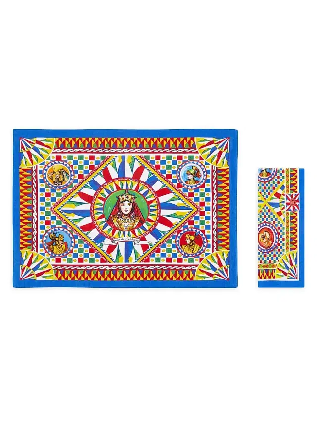 Dolce & Gabbana Carretto 2-Piece Linen Placemat & Napkin Set