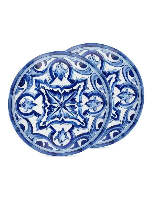 Dolce & Gabbana Blue Mediterraneo Stella 2-Piece Dessert Plate Set