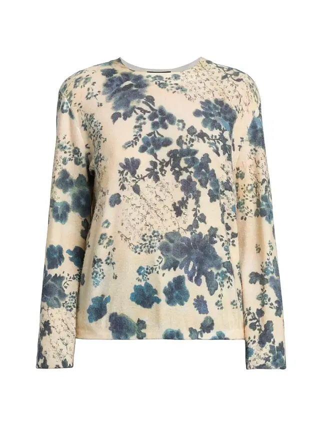 Women's Blue Eyes Hill Cashmere & Silk Sweater - Blue White