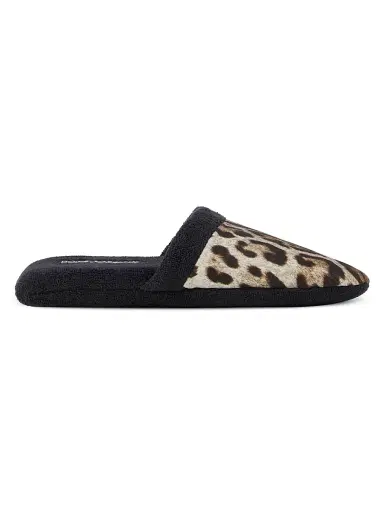 Dolce & Gabbana Women's Leopard Slippers - Black Multi | Thumbnail 1