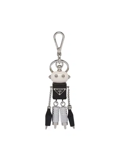 Prada Women's Saffiano Leather Robot Keychain Trick | Thumbnail 1
