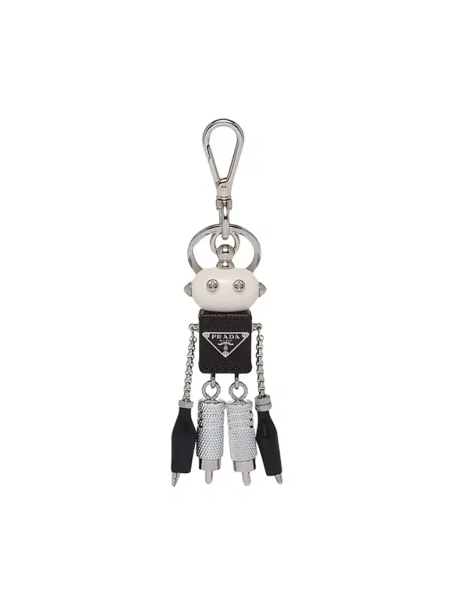 Prada Women's Saffiano Leather Robot Keychain Trick