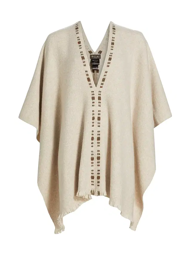 Women's Cashmere-Blend Poncho - Cream