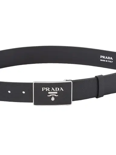 Prada Men's Saffiano Leather Belt - Black - Size 40 | Thumbnail 2